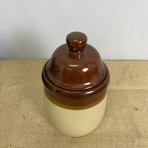 Vintage 2 Tone Stoneware Cannister