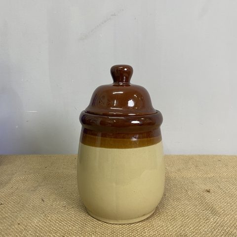 Vintage 2 Tone Stoneware Cannister