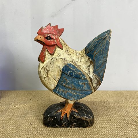 Rustic Carved Timber Rooster