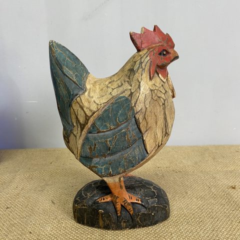 Rustic Carved Timber Rooster