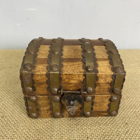 Small Timber and Metal Treasure Box