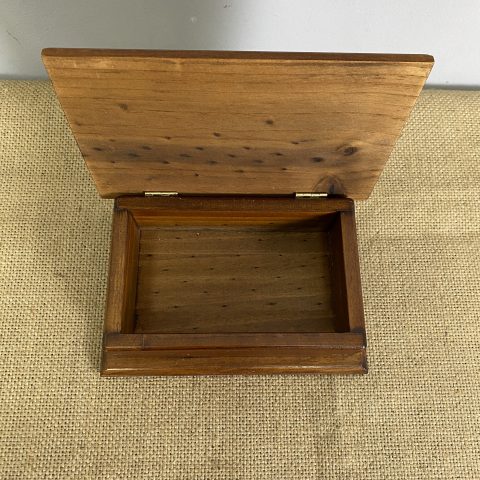 Timber Keepsake Box with Carved Flower on hinged lid