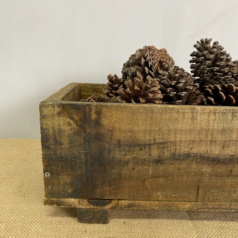 Rustic Box with Pine Cones