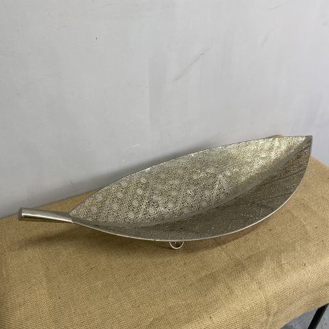 Decorative Silver Leaf Shaped Tray