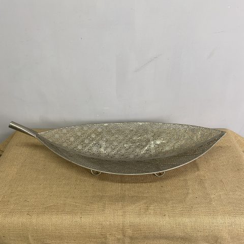 Decorative Silver Leaf Shaped Tray