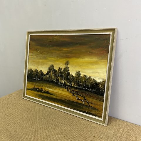 Vintage Oil Painting - Outback Sheds