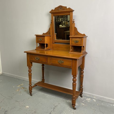 Federation Pine Dressing Table with 2 Drawers