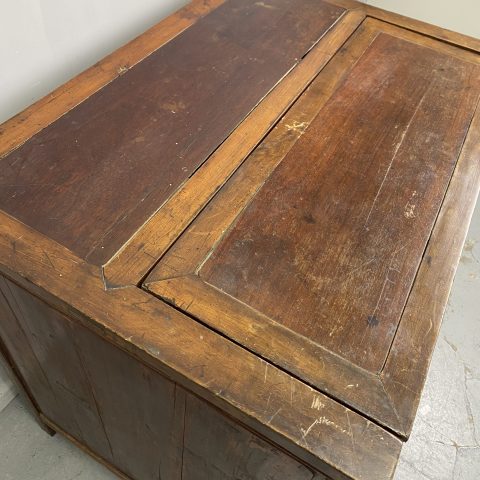 Antique Asian Dowry Storage Chest with Floral Bone Inlay