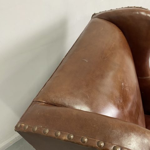 Vintage Leather Studded Armchair