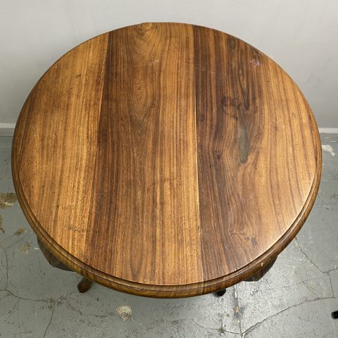 Round Vintage Timber Side Table