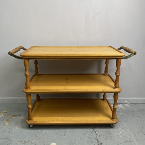 Vintage Timber Tea Trolley with additional pull-out surface