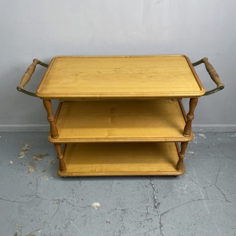 Vintage Timber Tea Trolley with additional pull-out surface