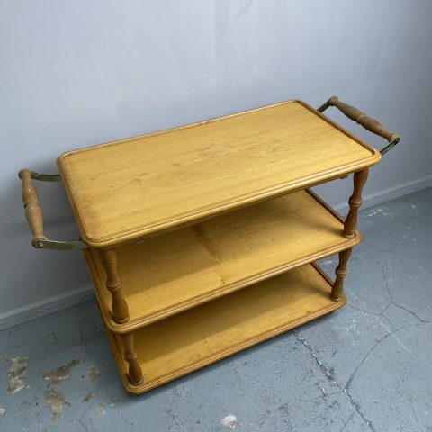 Vintage Timber Tea Trolley with additional pull-out surface