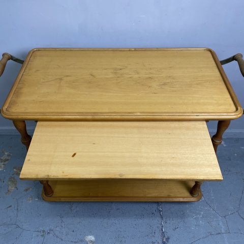 Vintage Timber Tea Trolley with additional pull-out surface