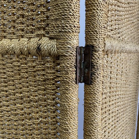 Vintage Seagrass Screen Divider - 3 arched panels