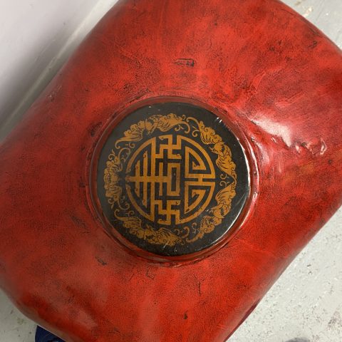 Vintage Red Chinese Wine Container