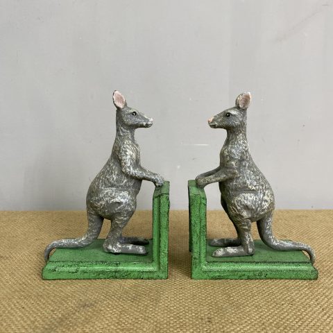 Cast Iron Kangaroo Bookends