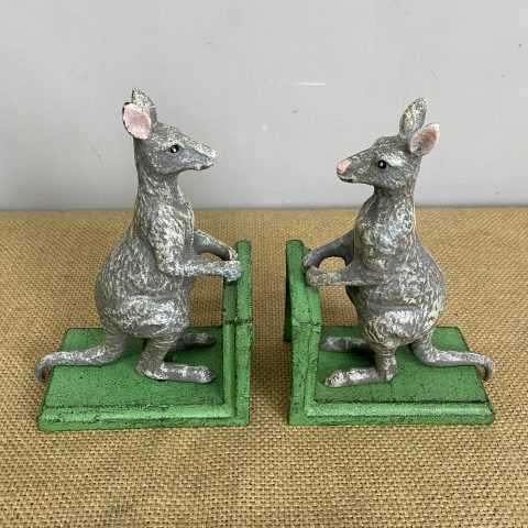 Cast Iron Kangaroo Bookends