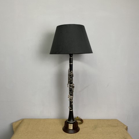 Upcycled Clarinet Lamp with Trophy Base (made by local craftsman)