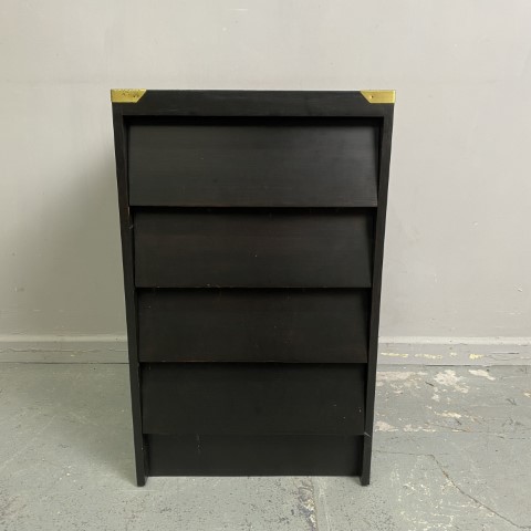 Mid-Century Style Black Louvred Drawers