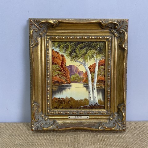 Original Oil Painting "Ellery Gorge" by Henrik Guth in ornate gold frame