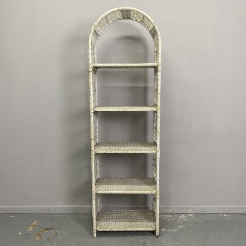 Vintage White Arched Cane Shelves