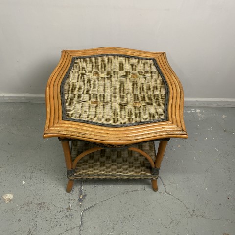 Vintage Cane 2 Tier Side Table