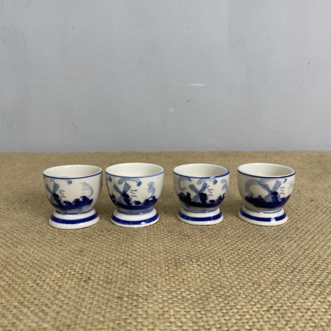 Set of 4 Delft Style Egg Cups