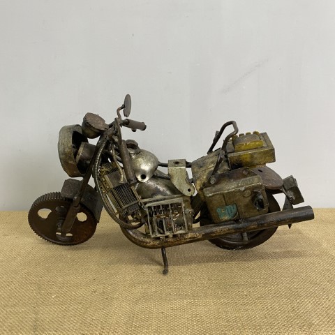 Industrial Handcrafted Motorcycle Sculpture