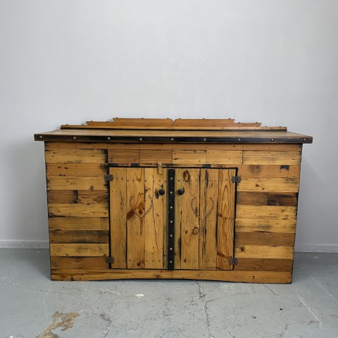 Rustic Industrial Oregon Pine Sideboard