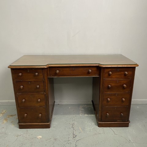 Antique Mahogany Twin Pedestal Desk