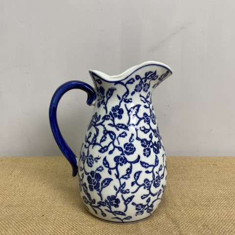 Blue & White floral Ceramic Pitcher