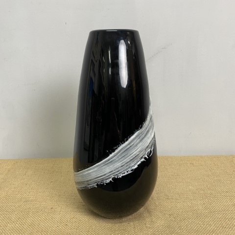 Vintage Black Art Glass Vase