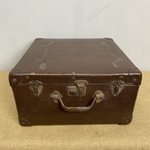 Vintage Brown Square Suitcase