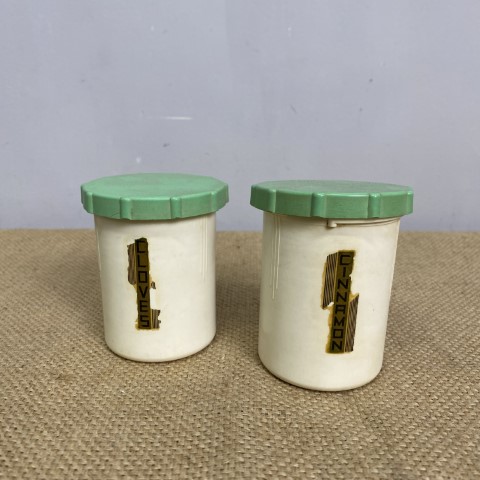 Set of 2 Vintage Bakelite Spice Cannisters