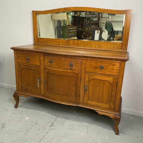 1930s Mirrored Oak Sideboard