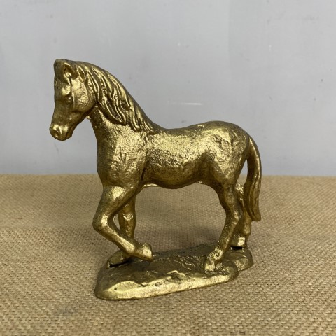 Decorative Golden Horse Statue - cast metal