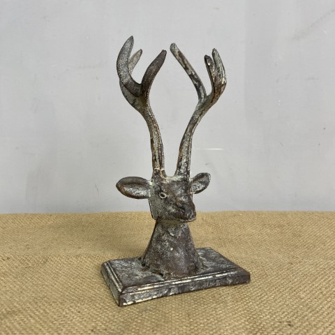 Cast Iron Deer with Antlers Doorstop/Decor