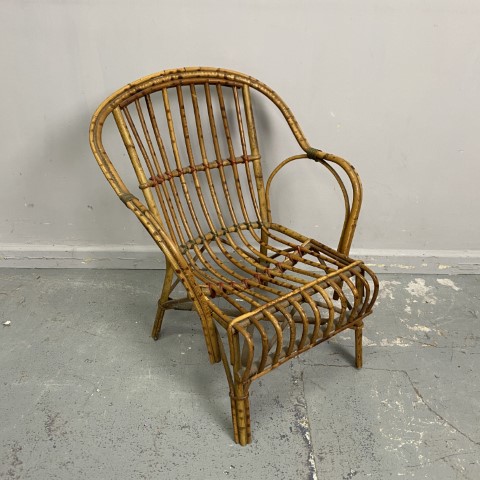 Antique Tiger Cane Kids Chair