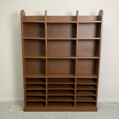 Mid-Century Bookcase with Pigeon Hole Storage