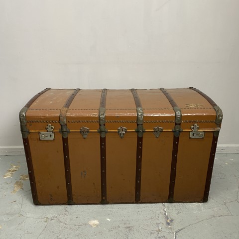 Large Vintage Metal Trunk