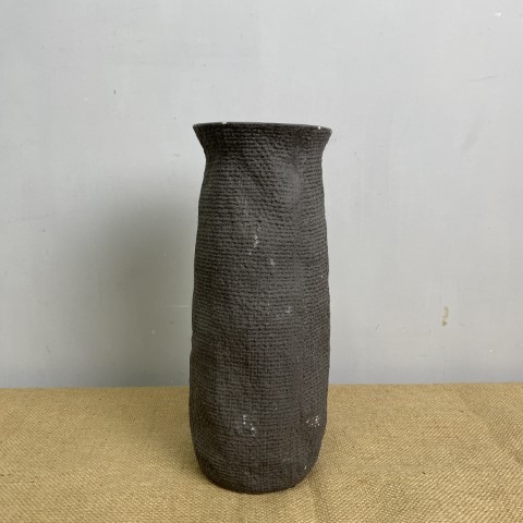 Textured Grey Ceramic Vase