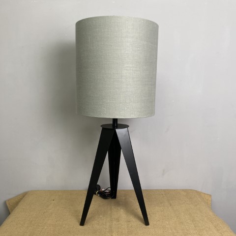 Industrial Style Table Lamp with Grey Shade