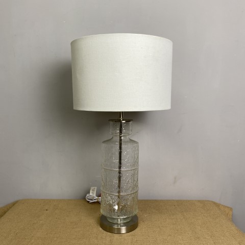 Crystal Based Table Lamp with White Shade