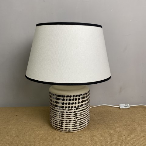 Contemporary Ceramic Table Lamp with White & Black Shade