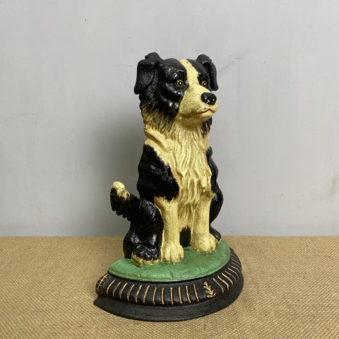 Cast Iron Border Collie Doorstop