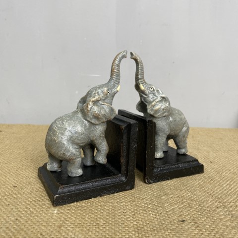 Cast Iron Elephant Bookends