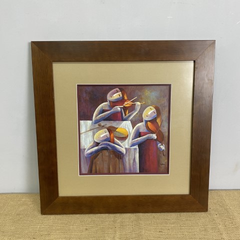 Framed Cubist Musicians Print - Violins