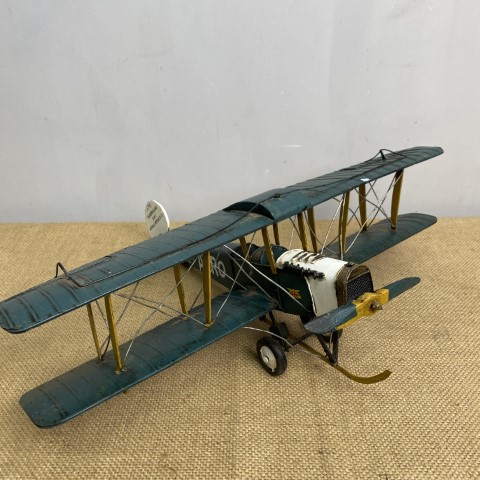 Vintage Style Green Model AVRO Aeroplane/Bi-Plane