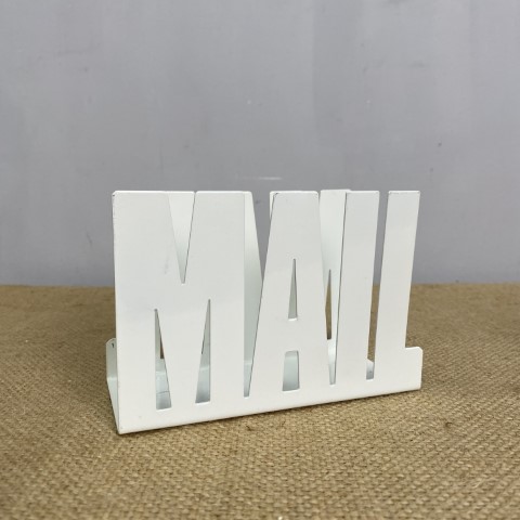 White Metal Mail Rack